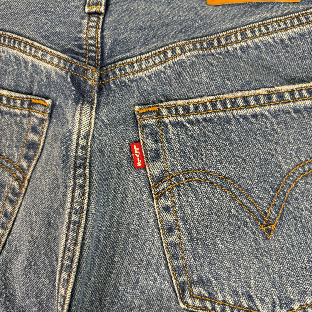 Levis Ribcage Straight Ankle Jeans Womens 27 Blue Distressed Premium High Rise - Picture 12 of 13